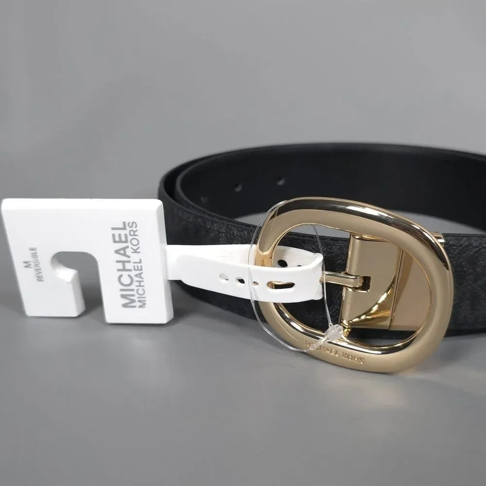 MICHAEL KORS Women’s New Belt Twist Reversible Leather Logo MEDIUM Casual